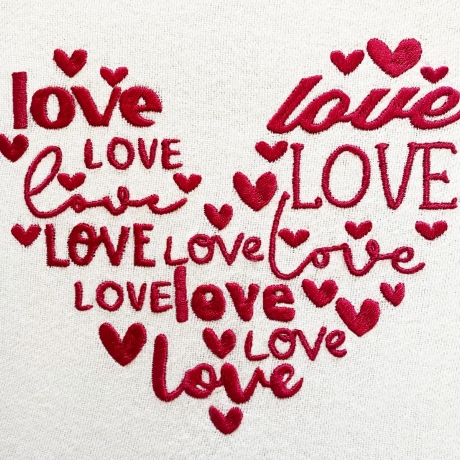 Stickdatei LOVE SCHRIFTEN im Herz in 5 Größen