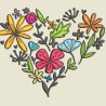Stickdatei Blumenherz in 6 Größen, Maschinenstickerei