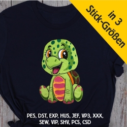 Stickdatei Applikation Schildkröte Bruni in 3 Größen