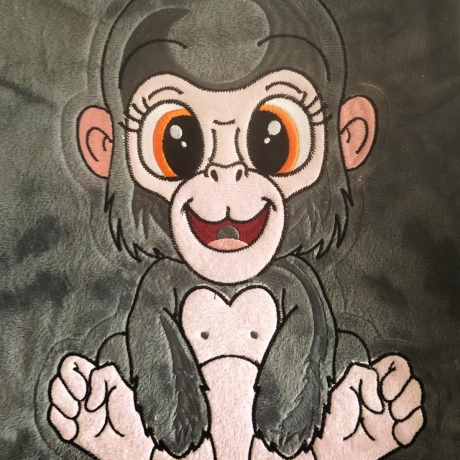 Stickdatei Applikation Gorilla Bruno in 3 Größen