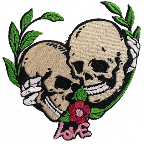 Stickdatei Totenkopf Love in 5 Größen