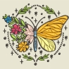 Stickdatei Schmetterling im Ring in 6 Größen