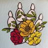 Stickdatei florale Hundepfote mit Kralle in 6 Größen
