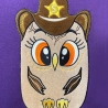 Stickdatei Applikation Eule Cowboy in 3 Größen
