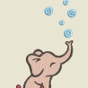 Stickdatei Elefant mit Blasen in 6 Größen