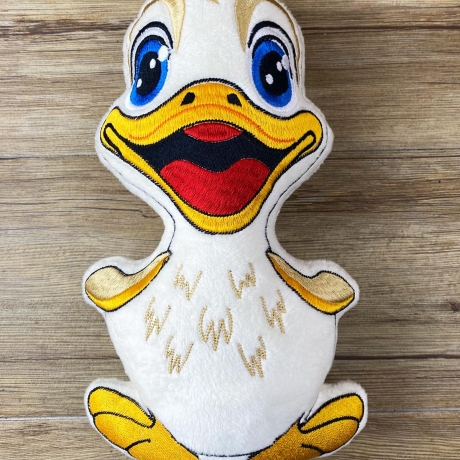 Stickdatei ITH Ente Duggy für Rahmen 16x26 cm