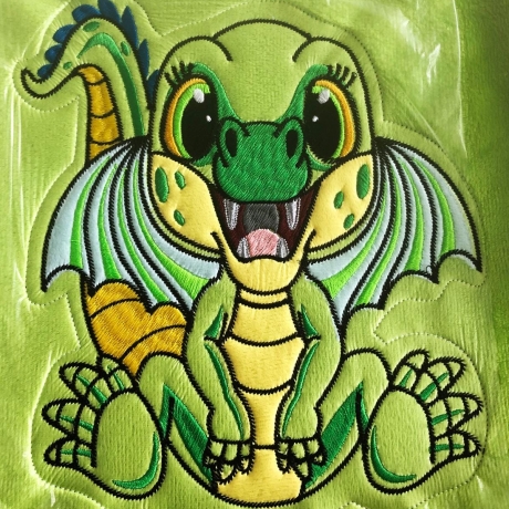 Stickdatei Applikation Drache Flip in 3 Größen