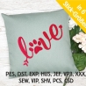 Stickdatei LOVE mit Hundepfote in 6 Größen