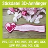 Stickdatei 3D-Anhänger LIEBLINGSMENSCH, 3D-Stick, Lesezeichen