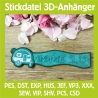 Stickdatei 3D-Anhänger HOME 2.0 , 3D-Stick, Lesezeichen