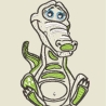 Stickdatei Applikation Kroko Krokolino in 3 Größen