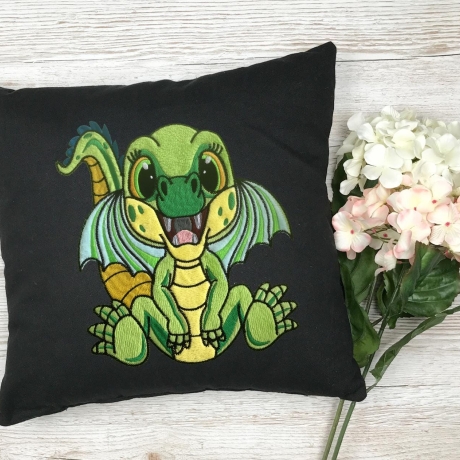 Stickdatei Applikation Drache Flip in 3 Größen