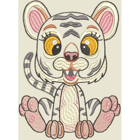 Stickdatei Applikation Tiger Lilly in 3 Größen