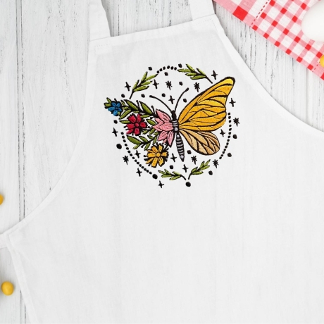 Stickdatei Schmetterling im Ring in 6 Größen