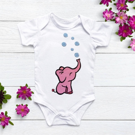 Stickdatei Elefant mit Blasen in 6 Größen