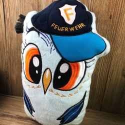 Stickdatei ITH Eule Feuerwehr für Rahmen 20×30