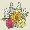Stickdatei florale Hundepfote mit Kralle in 6 Größen