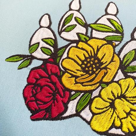 Stickdatei florale Hundepfote mit Kralle in 6 Größen