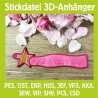 Stickdatei 3D-Anhänger SUPERMAMA, 3D-Stick, Lesezeichen