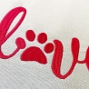 Stickdatei LOVE mit Hundepfote in 6 Größen