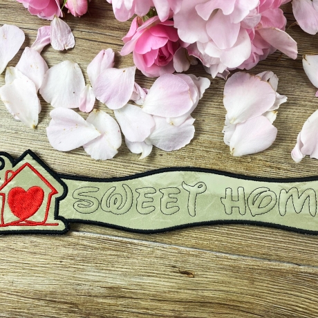 Stickdatei 3D-Anhänger SWEET HOME, 3D-Stick, Lesezeichen