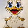 Stickdatei Applikation Ente Duggy in 3 Größen