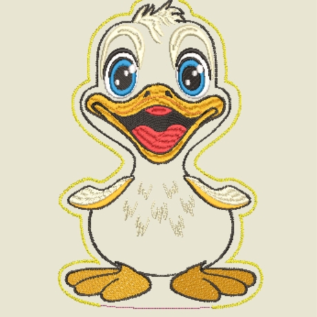 Stickdatei ITH Ente Duggy für Rahmen 16x26 cm