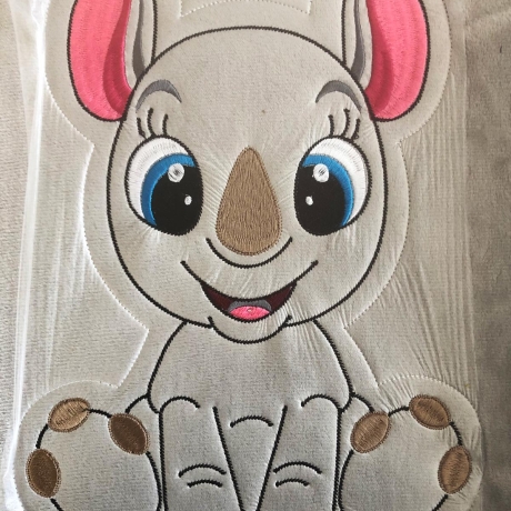 Stickdatei Applikation Nashorn Susi in 3 Größen