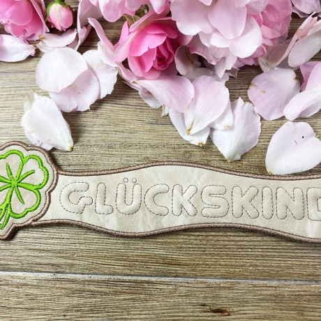 Stickdatei 3D-Anhänger GLÜCKSKIND, 3D-Stick, Lesezeichen