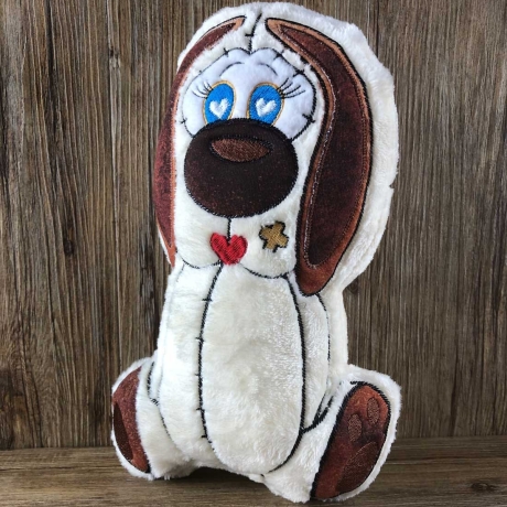 Stickdatei ITH Hund LUCKY für Rahmen 16×26 cm