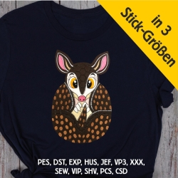 Stickdatei Applikation Gürteltier Schorsch in 3 Größen