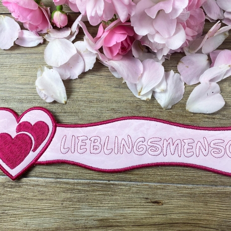 Stickdatei 3D-Anhänger LIEBLINGSMENSCH, 3D-Stick, Lesezeichen