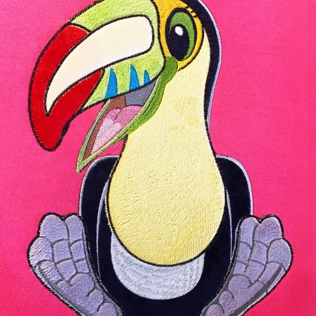Stickdatei Applikation Tucan Ferdinand in 3 Größen