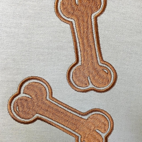 Stickdatei Hunde Knochen in 6 Größen, Maschinenstickdatei