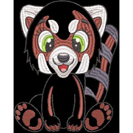 Stickdatei Applikation Panda Pitt in 3 Größen