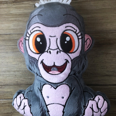 Stickdatei ITH Gorilla Bruno für Rahmen 16×26 cm