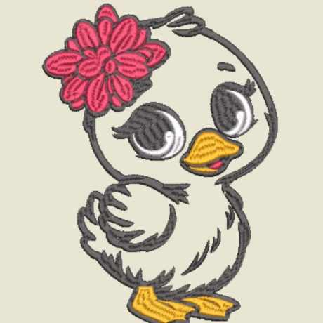 Stickdatei Applikation Entchen Schnuggelinchen in 3 Größen