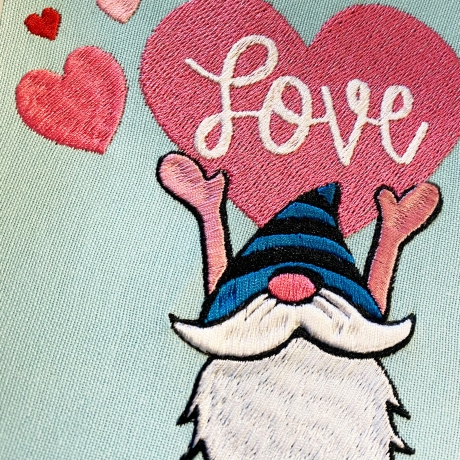 Stickdatei Love Gnom in 6 Größen, Maschinenstickerei