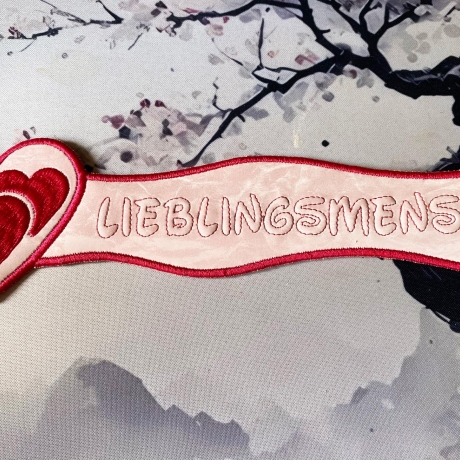 Stickdatei 3D-Anhänger LIEBLINGSMENSCH, 3D-Stick, Lesezeichen