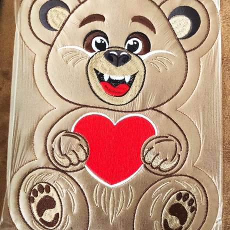 Stickdatei Applikation Bär Fred in 3 Größen