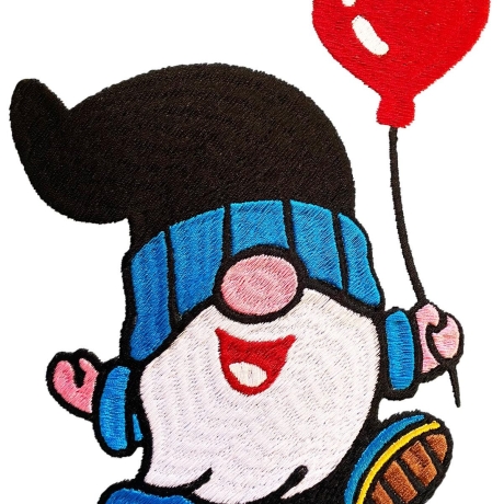 Stickdatei Gnom mit Herzballon in 6 Größen