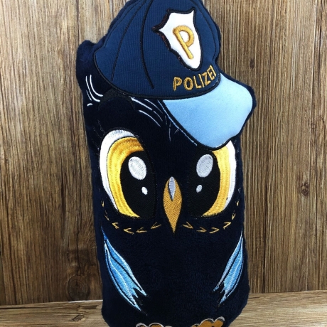 Stickdatei ITH Eule Polizei für Rahmen 20×30 cm