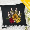 Stickdatei florale Hundepfote mit Kralle in 6 Größen