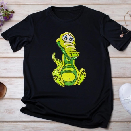 Stickdatei Applikation Kroko Krokolino in 3 Größen
