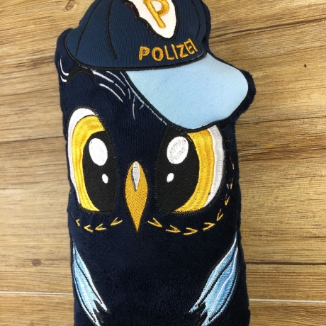 Stickdatei ITH Eule Polizei für Rahmen 20×30 cm