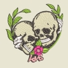 Stickdatei Totenkopf Love in 5 Größen