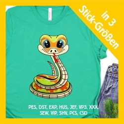 Stickdatei Applikation Schlange Sissi in 3 Größen