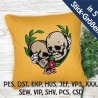 Stickdatei Totenkopf Love in 5 Größen