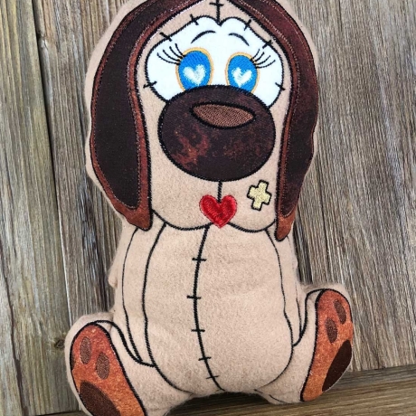 Stickdatei ITH Hund LUCKY für Rahmen 16×26 cm