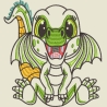 Stickdatei Applikation Drache Flip in 3 Größen